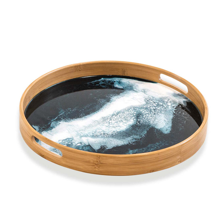 Round Bamboo Eco-Resin Serving Tray-1