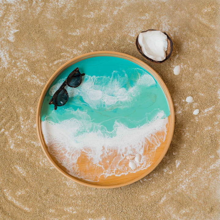 Round Bamboo Eco-Resin Serving Tray-7