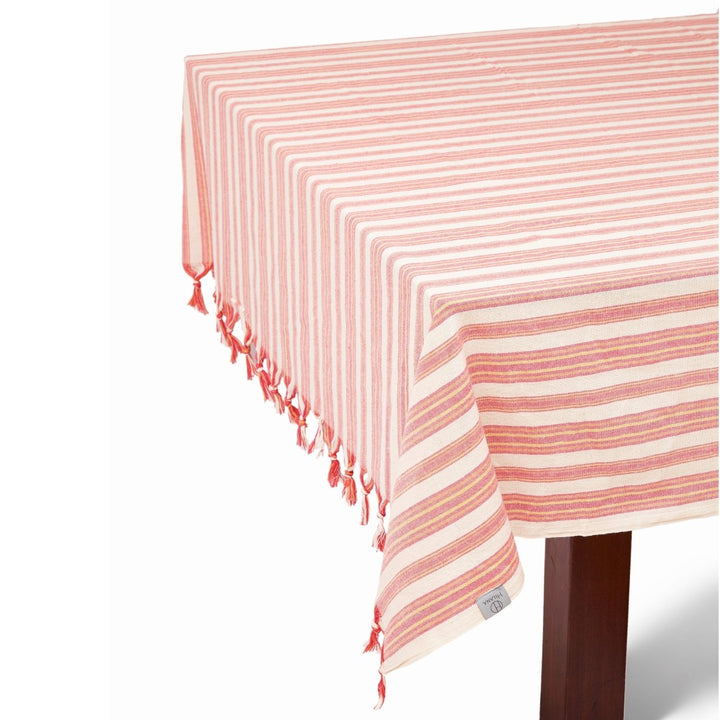 Andana Striped Tablecloth Set - Magenta - EcofiedHome