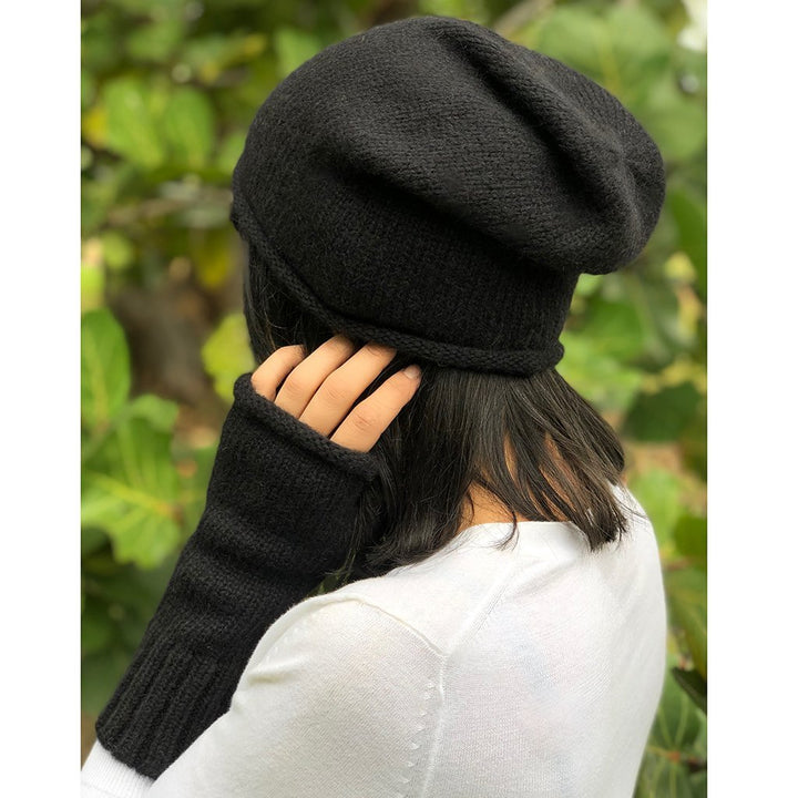 Black Essential Knit Alpaca Gloves - EcofiedHome
