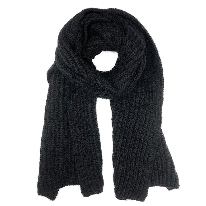 Chunky Black Alpaca Knit Scarf – EcofiedHome