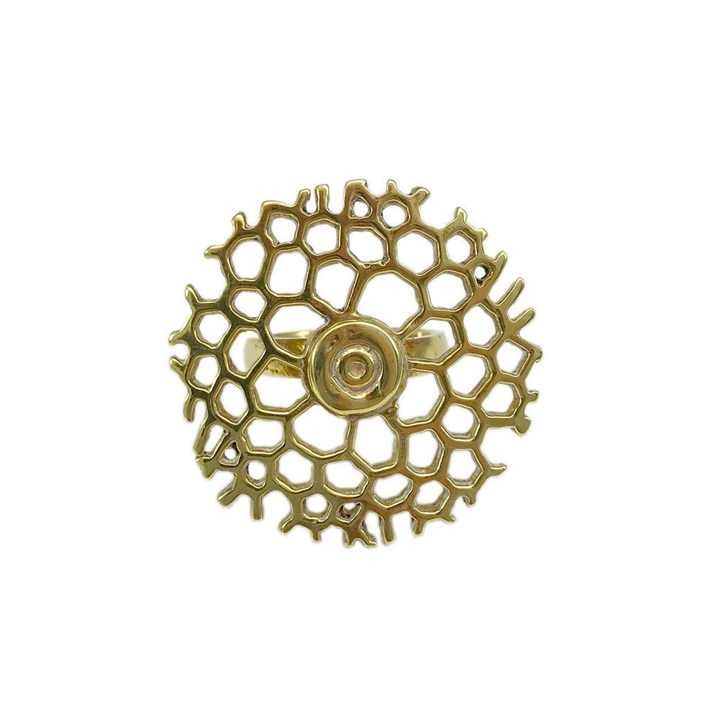 Bombshell Honeycomb Ring - 1.25"+ Adjustable band - EcofiedHome