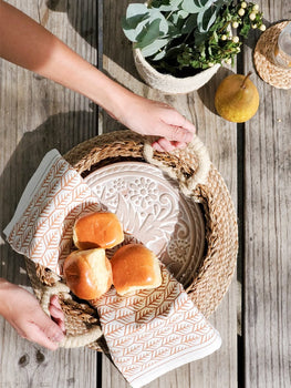 Bread Warmer & Basket Gift Set with Tea Towel - Bird Round - EcofiedHome