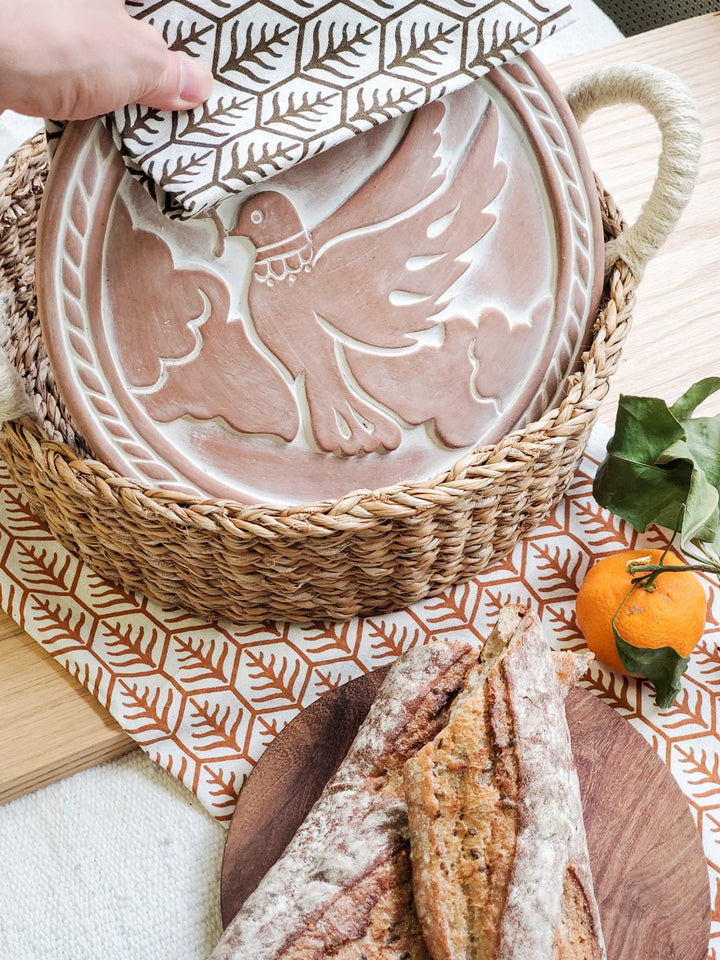 Bread Warmer & Basket Gift Set with Tea Towel - Dove In Peace - EcofiedHome