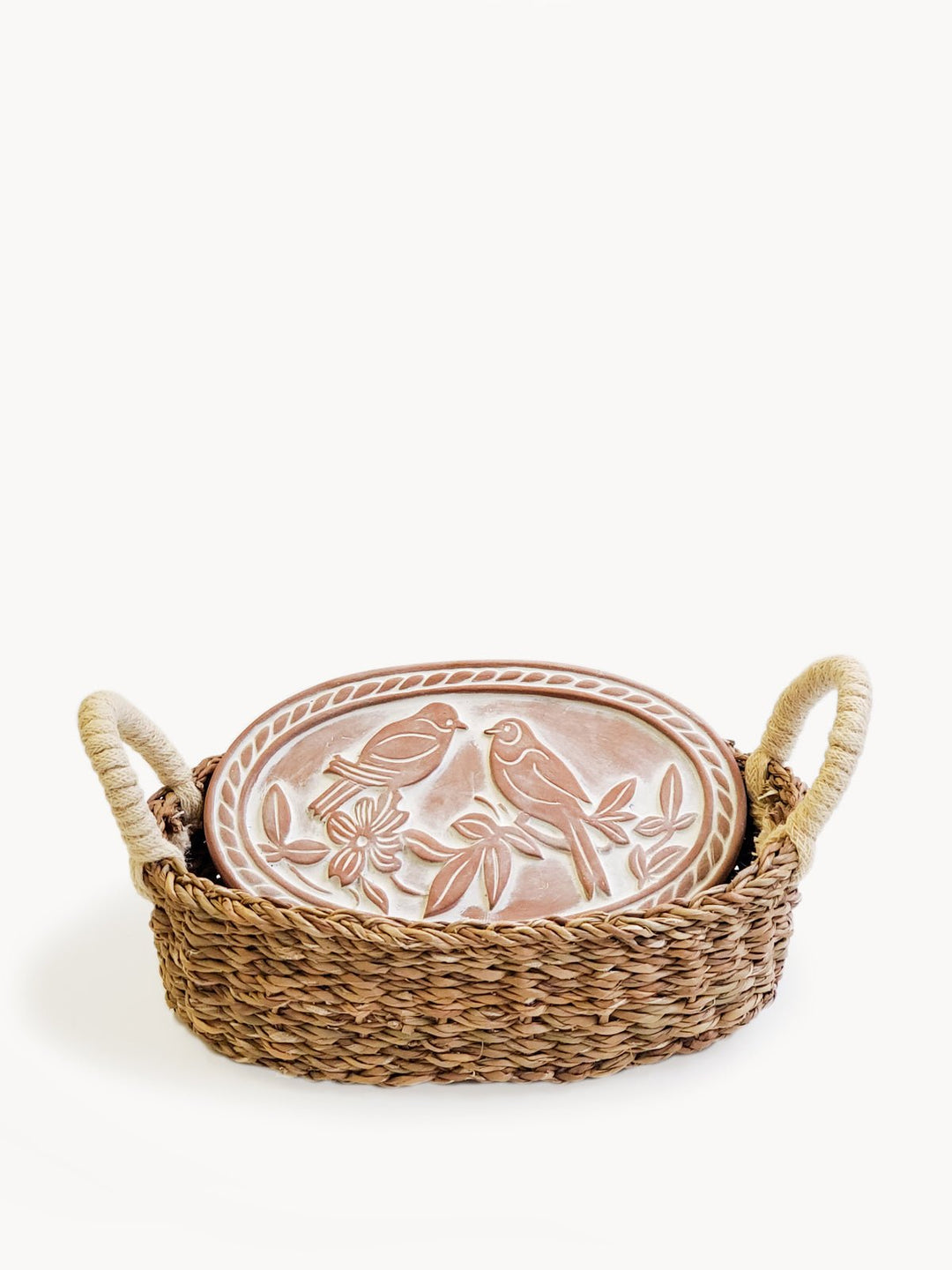 Bread Warmer & Basket - Lovebirds Oval - EcofiedHome