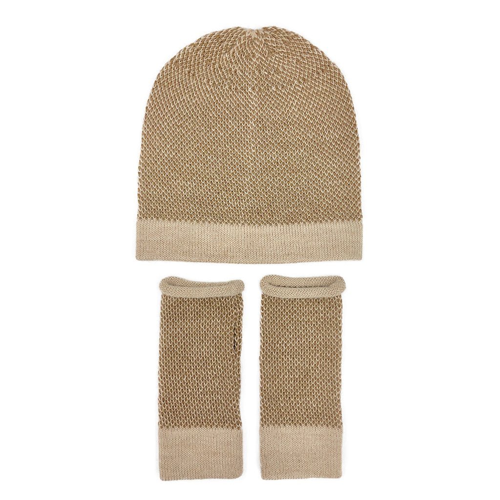 Camel Interwoven Alpaca Beanie - EcofiedHome