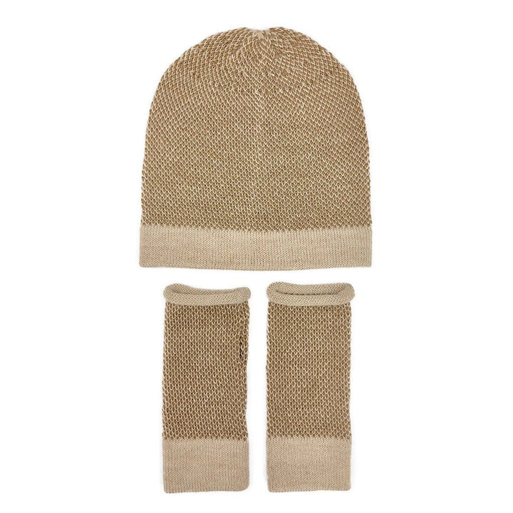 Camel Interwoven Alpaca Beanie - EcofiedHome