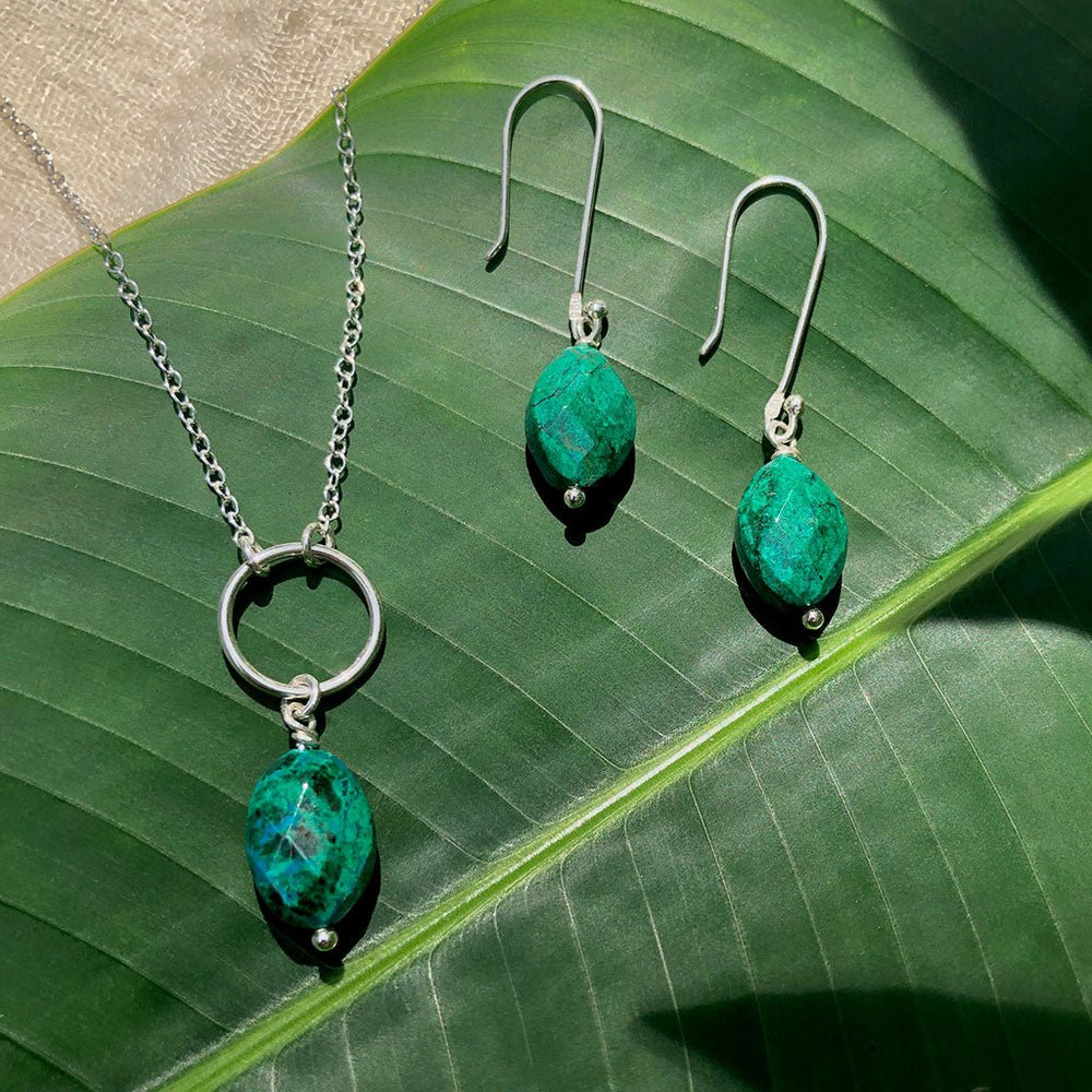 Chrysocolla Circle Necklace - EcofiedHome