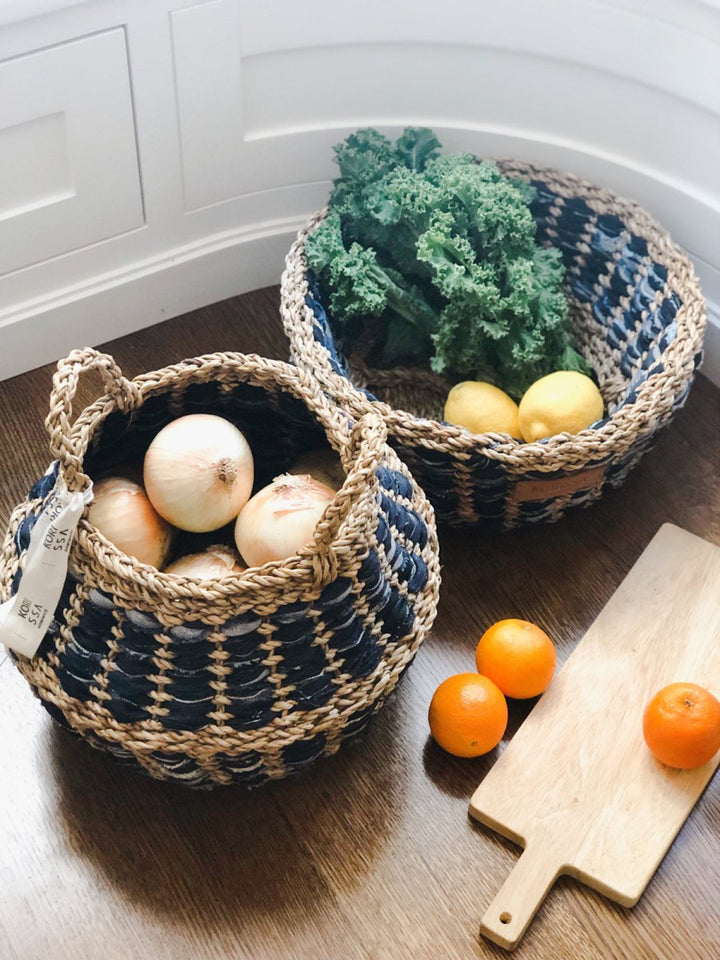 Daya Denim Foldable Basket - EcofiedHome