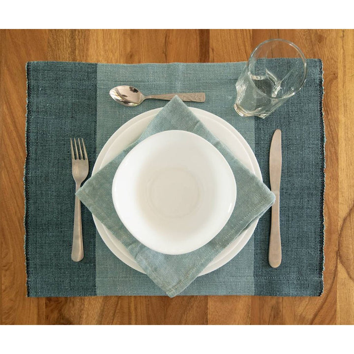 Handloom Color Block Placemat Set of 2 - EcofiedHome