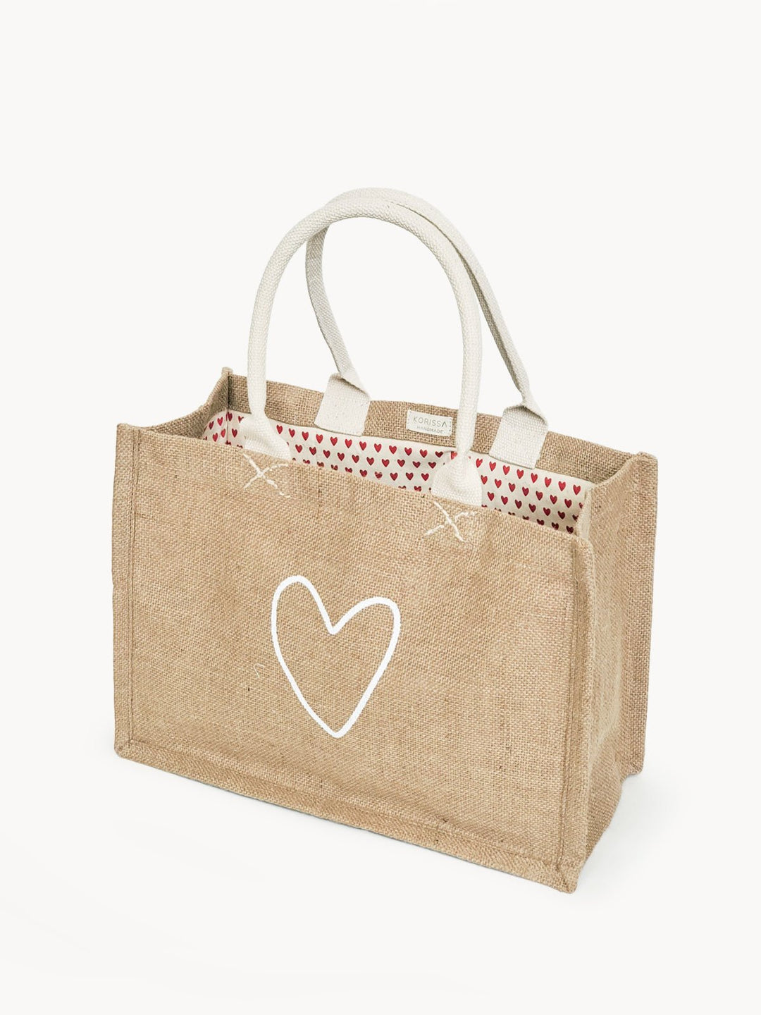 Jute Canvas Shopping Bag - Love - EcofiedHome