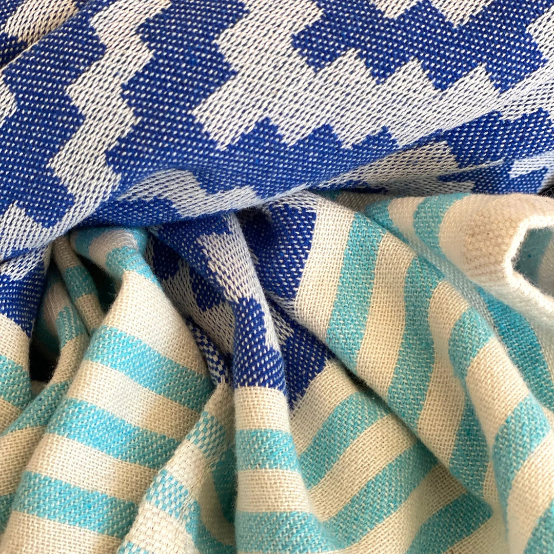 Merida Turkish Towel / Blanket - Blue - EcofiedHome