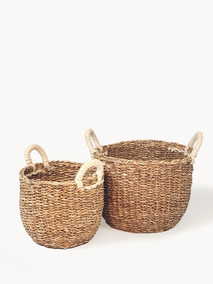 Savar Basket with White Handle - EcofiedHome