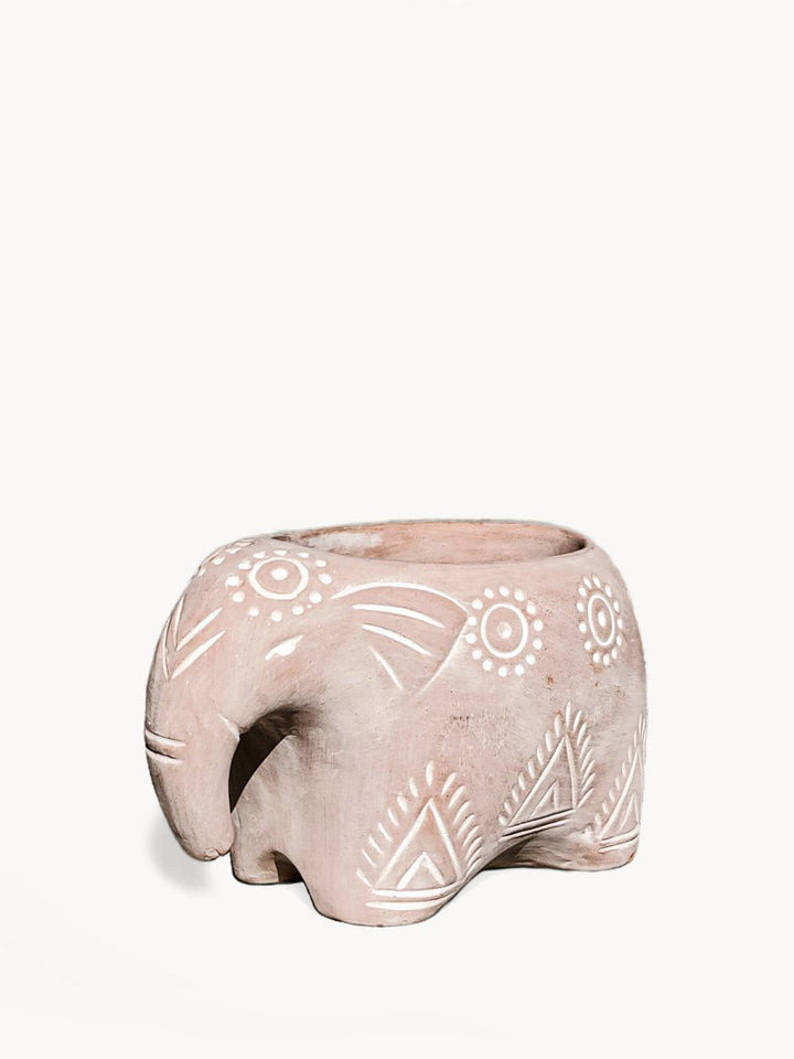 Terracotta Pot - Folk Elephant - EcofiedHome