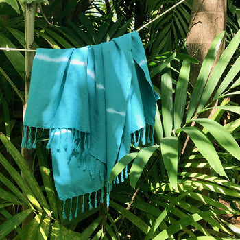 Teal Tie Dye Turkish Beach Towel-1
